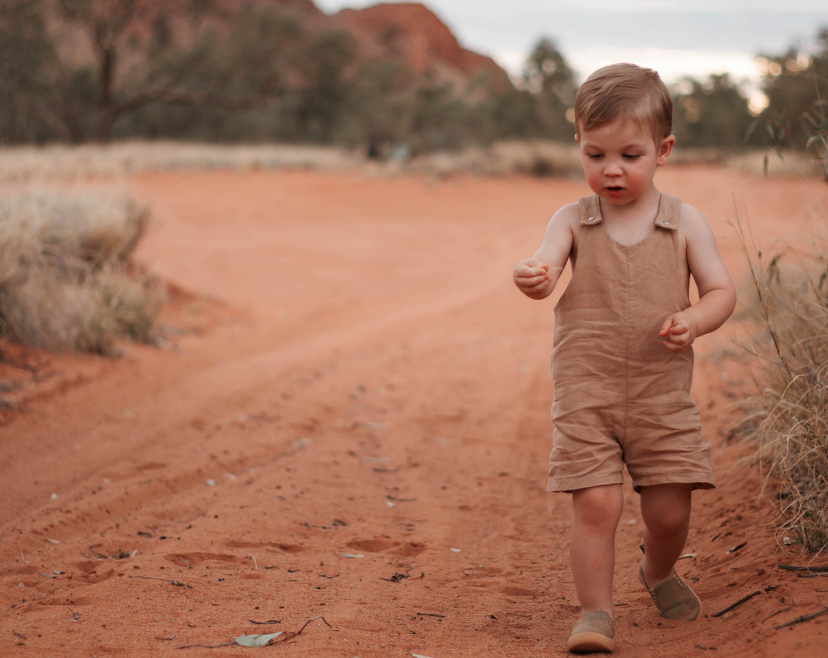 baby linen overalls sunny afternoon kids made in Australia