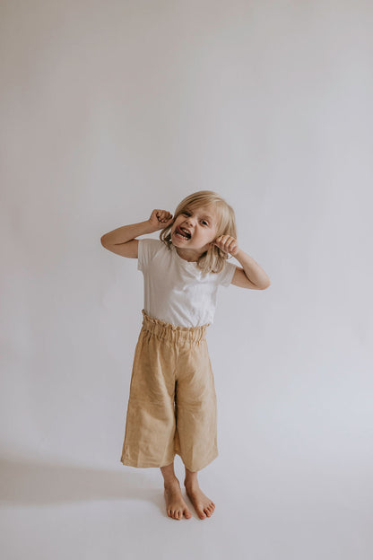 the high waist culotte with pockets - muslin